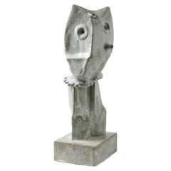 Skulptur aus glasiertem Steingut von Michel Lanos,  CIRCA 1980-1990