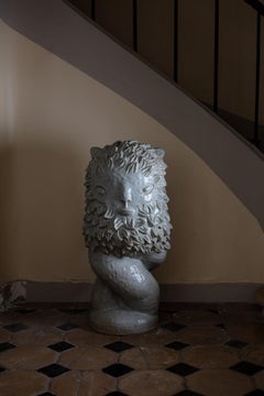 Sculpture en grès émaillé intitulée " Bacchus " par Laurent Dufour, 2025.