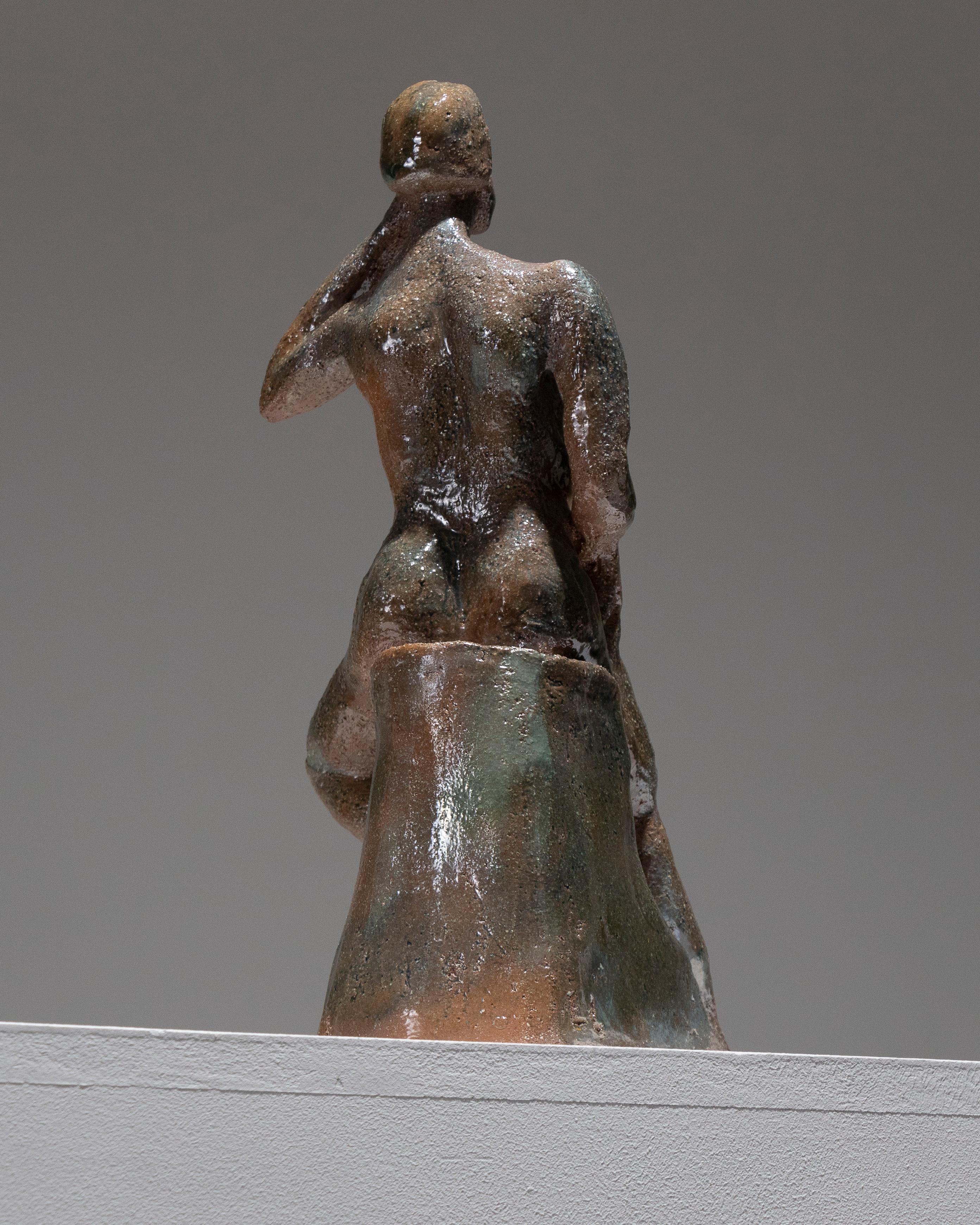 Glazed Stoneware Sculpture of a Woman, 1950s in vendita 10