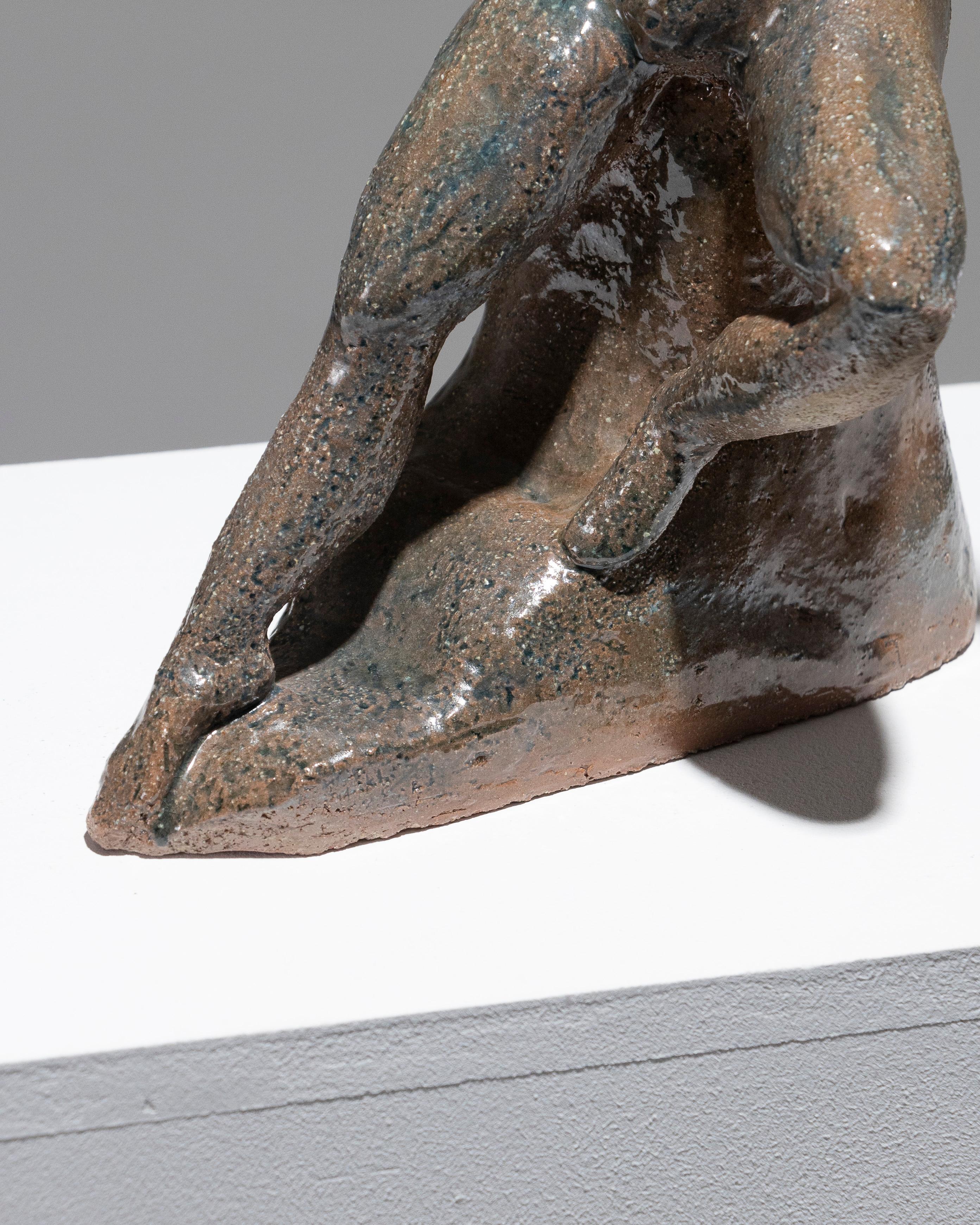 Glazed Stoneware Sculpture of a Woman, 1950s in vendita 13