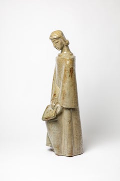 Glazed stoneware sculpture of Saint-Jean by André Rozay.
