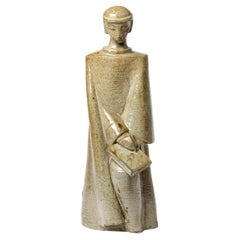 Glazed stoneware sculpture of Saint-Jean by André Rozay.
