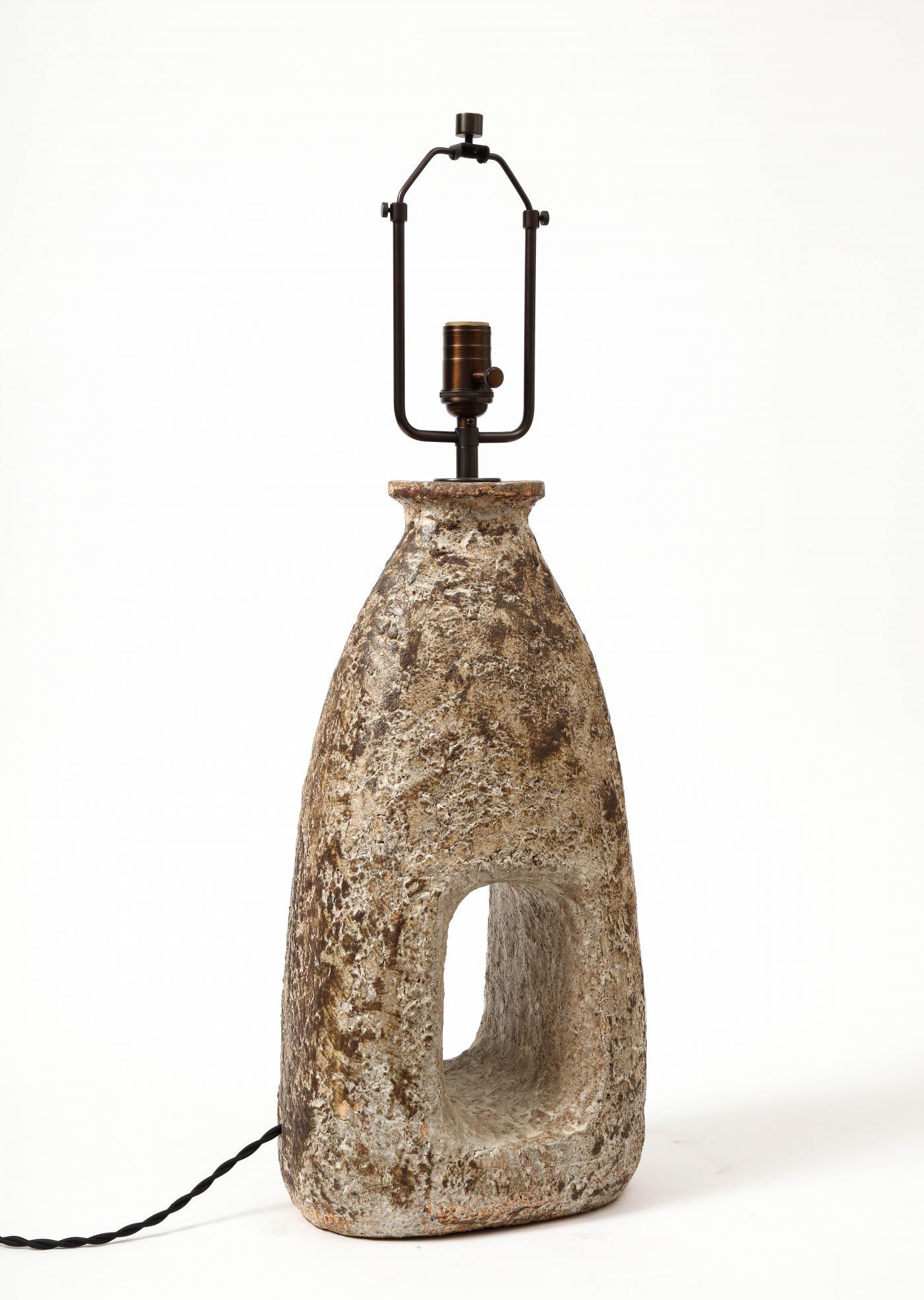 Glazed Stoneware Table Lamp, circa 1960 1