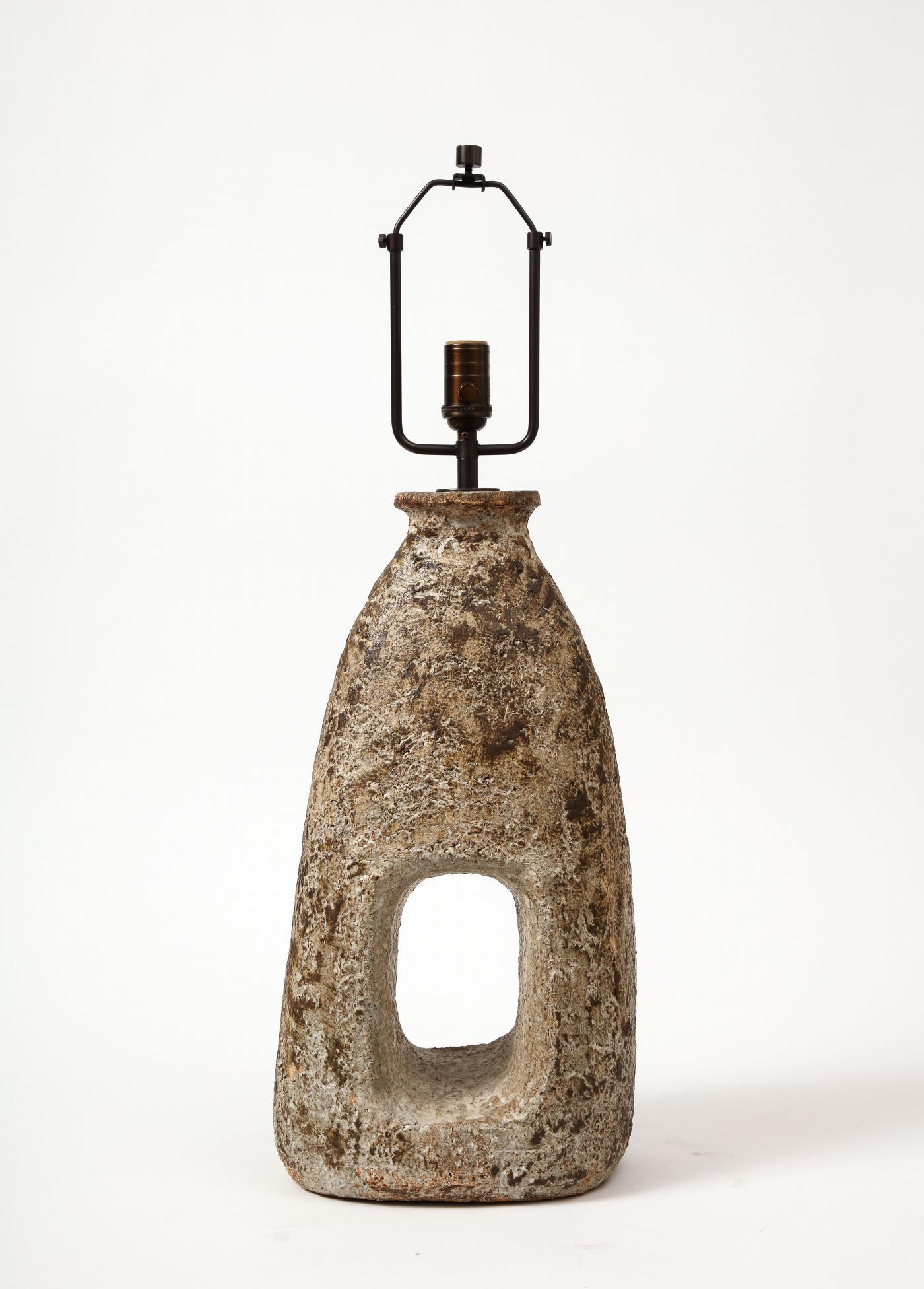 Glazed Stoneware Table Lamp, circa 1960 3