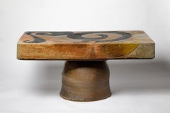 Tavolo in gres smaltato con decorazione geometrica di George Martin, circa 1970.