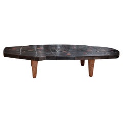 Glazed Stoneware Table with Geometric Decoration by Jean-Pierre Viot, 2023