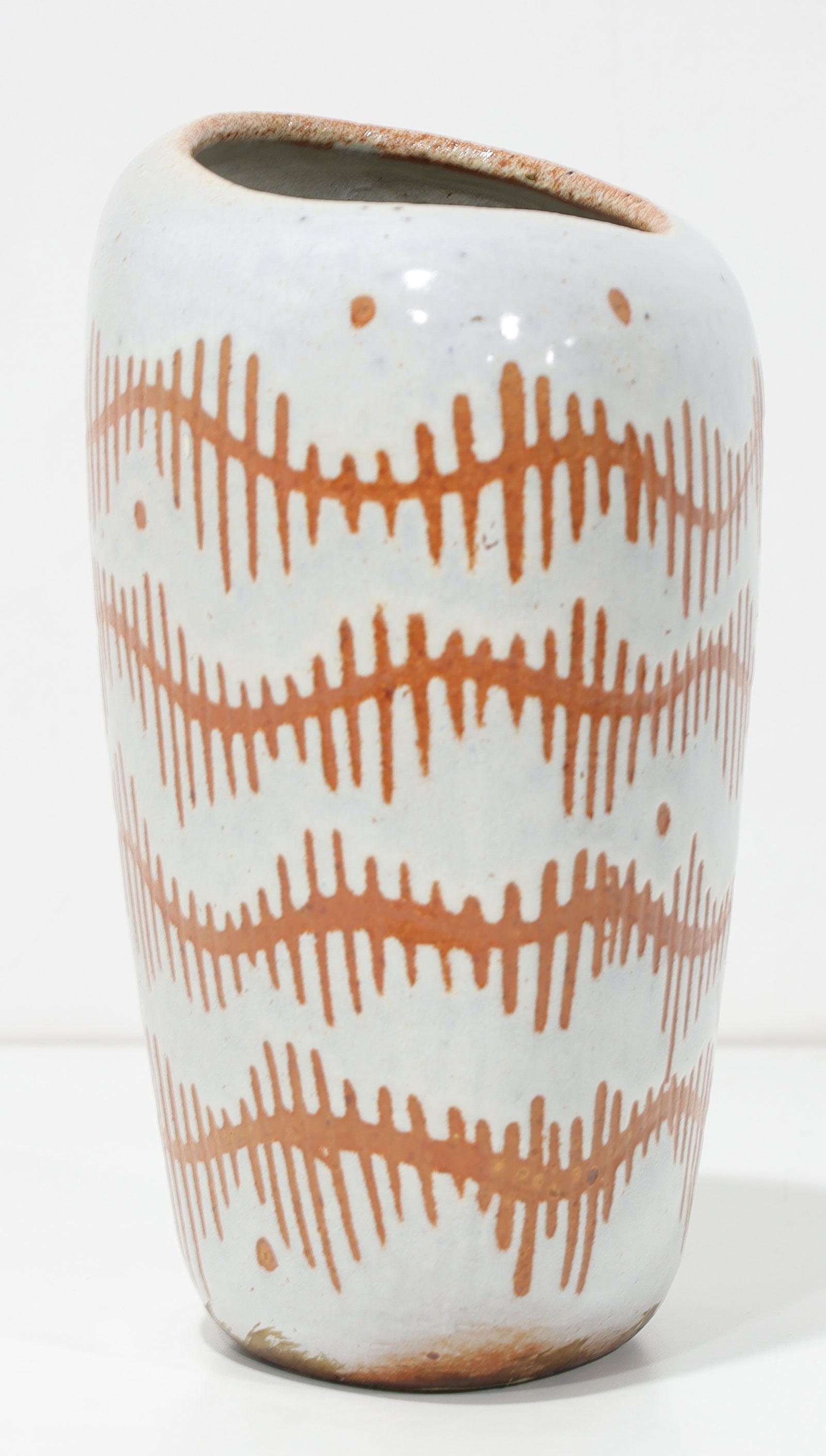 Mid-Century Modern Glazed Stoneware Vase, 1960s For Sale