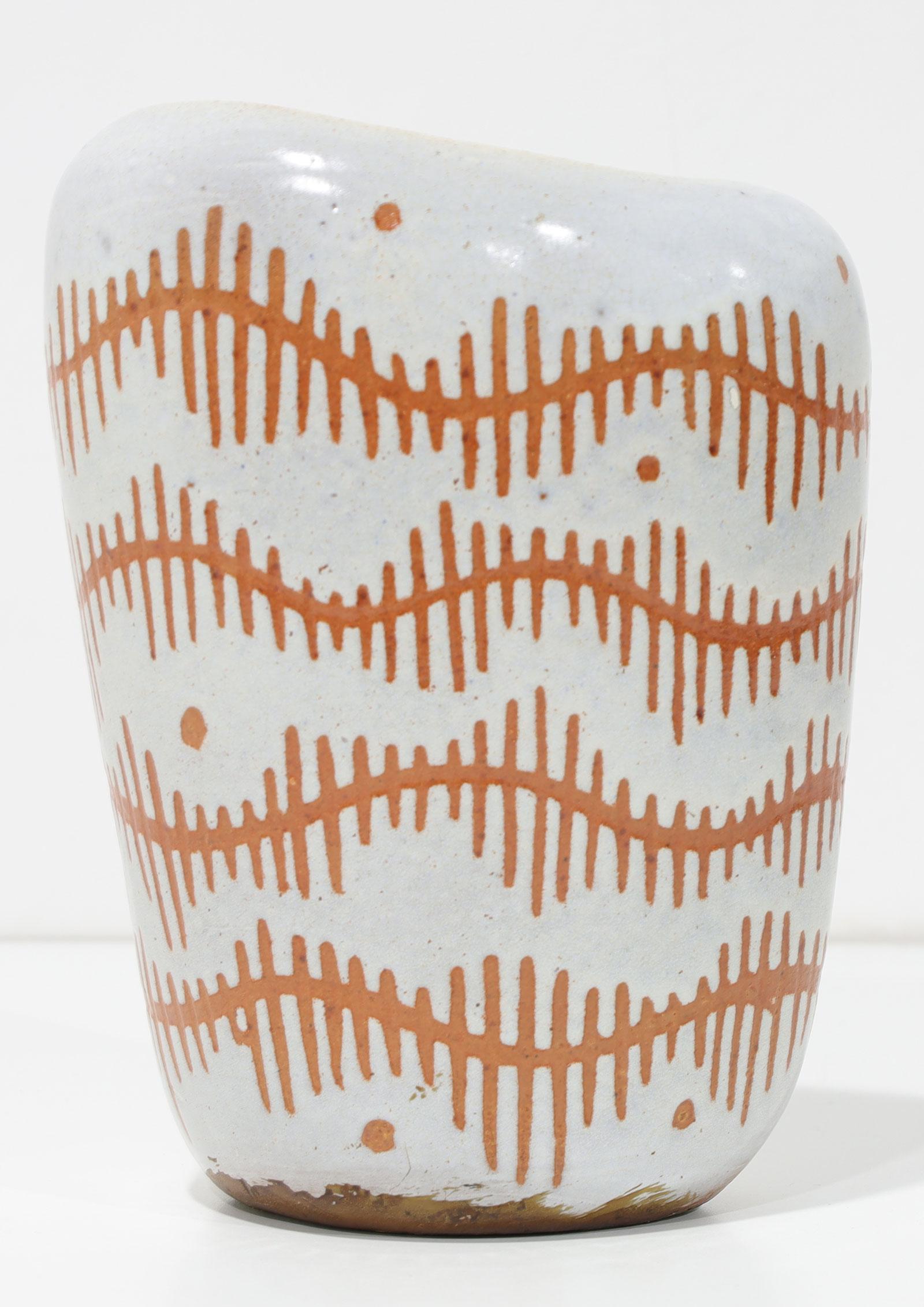 American Glazed Stoneware Vase, 1960s For Sale