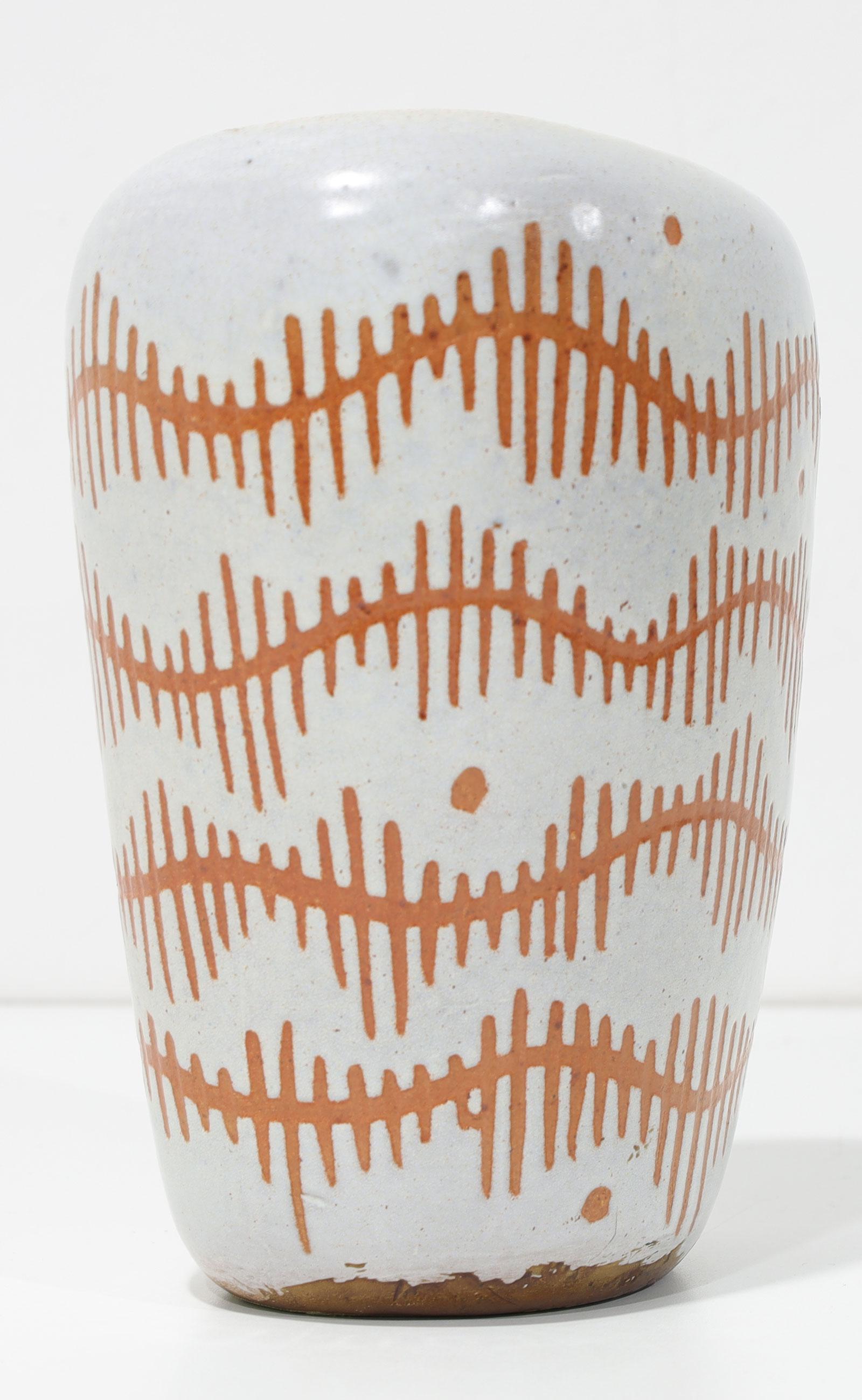 Glazed Stoneware Vase, 1960s In Good Condition For Sale In Dallas, TX