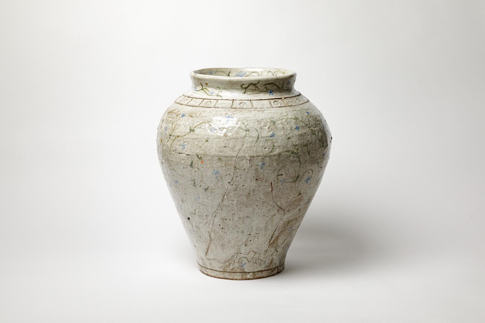 Français Vase en grès émaillé d'Adélaïde Renault, 2025. en vente