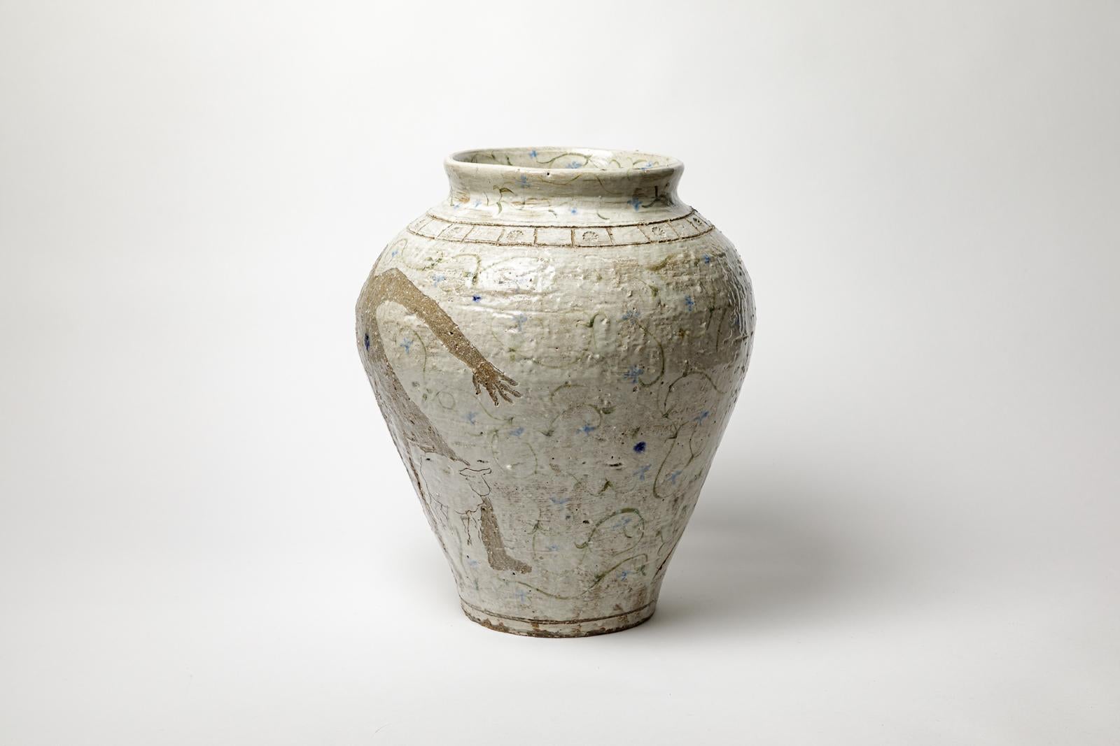Vase en grès émaillé d'Adélaïde Renault, 2025. Excellent état - En vente à Saint-Ouen, FR