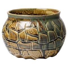 Glazed stoneware vase by Eugène Lion, circa 1920.