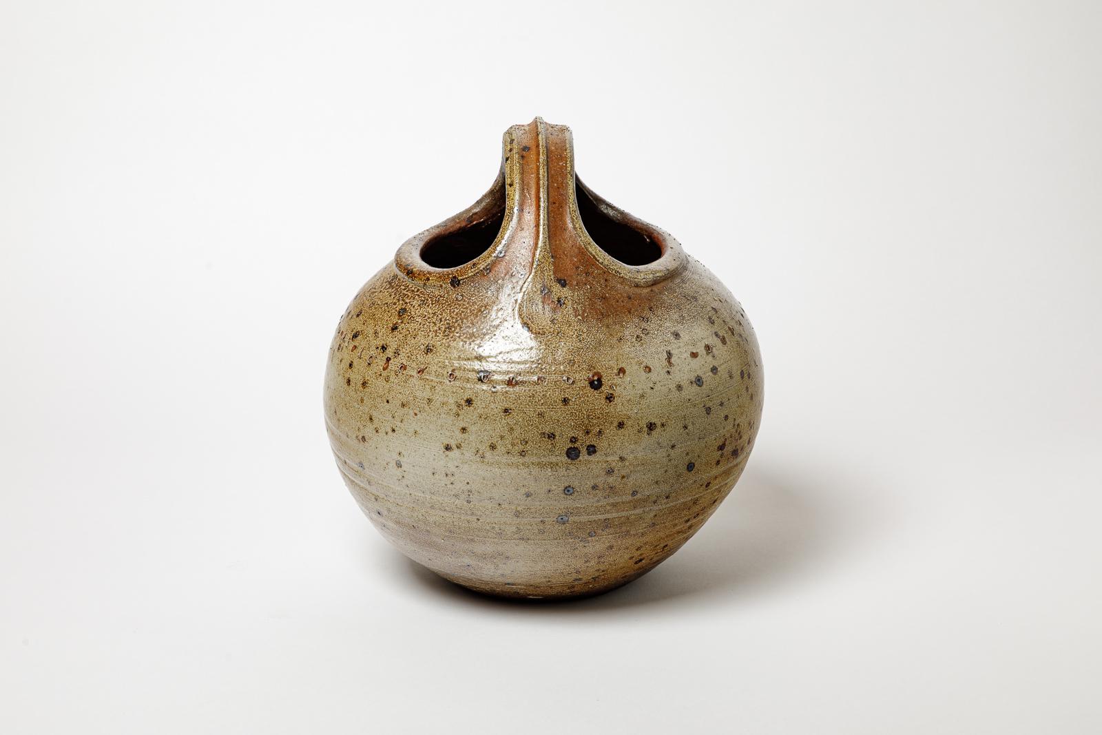 Francese Vaso in gres smaltato di Gustave Tiffoche, 1970-1980 circa. in vendita
