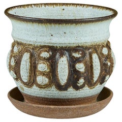 Glazed Stoneware Vessel with Water Catch