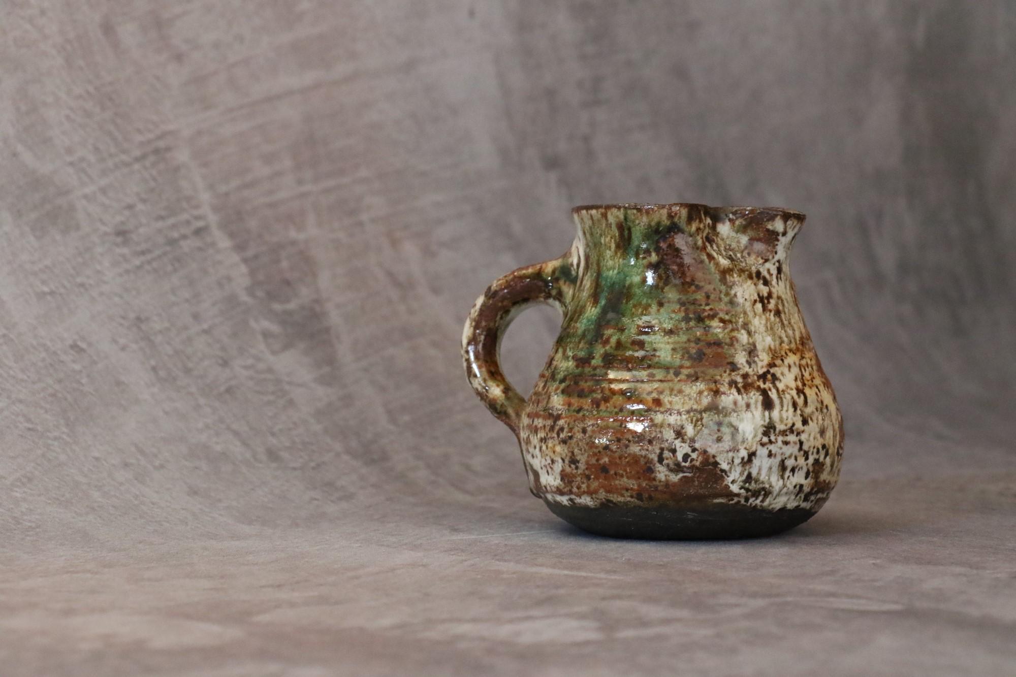 Glazed Stoneware Zoomorphic Pitcher by Cécile Dein, circa 1960, Signed For Sale 5