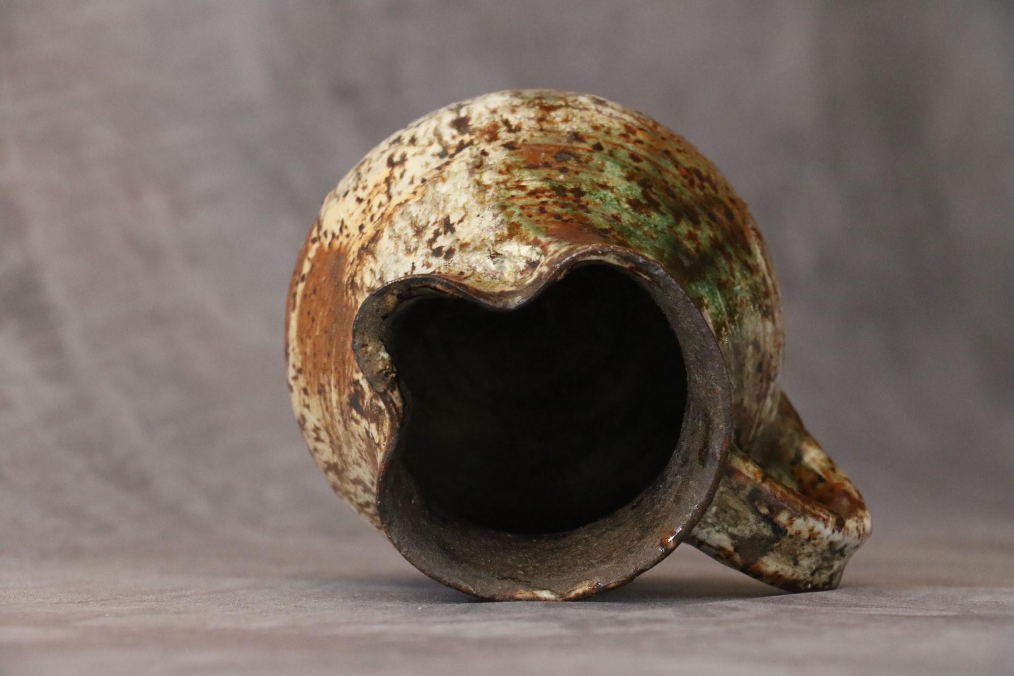 Glazed Stoneware Zoomorphic Pitcher by Cécile Dein, circa 1960, Signed For Sale 1