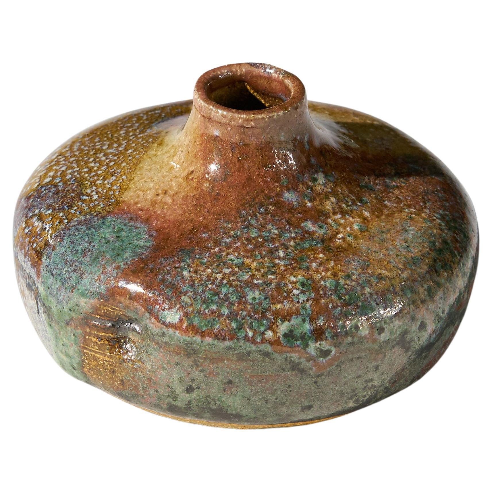 Glazed Studio Pottery Stoneware Signed Vase