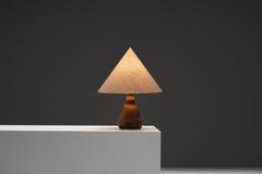 Lampe de table émaillée au motif fluide, par Niels Larsen, Danemark, années 1970