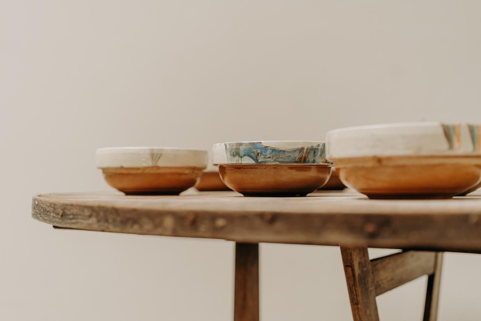 Glazed Terra Cotta Bowls In New Condition In Brecht, BE