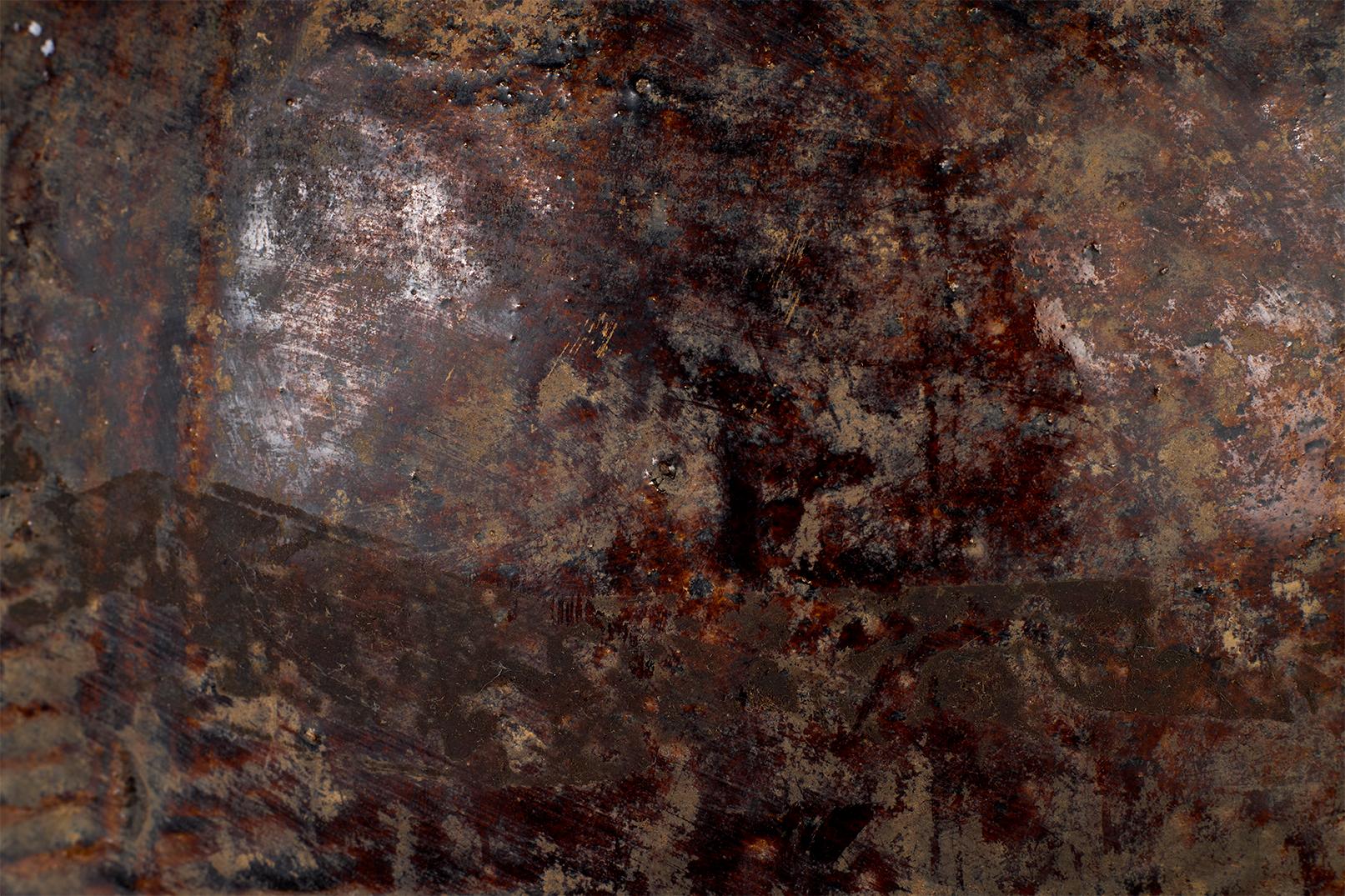 Terracotta Glazed Terra Cotta Jar with Scored Texture For Sale