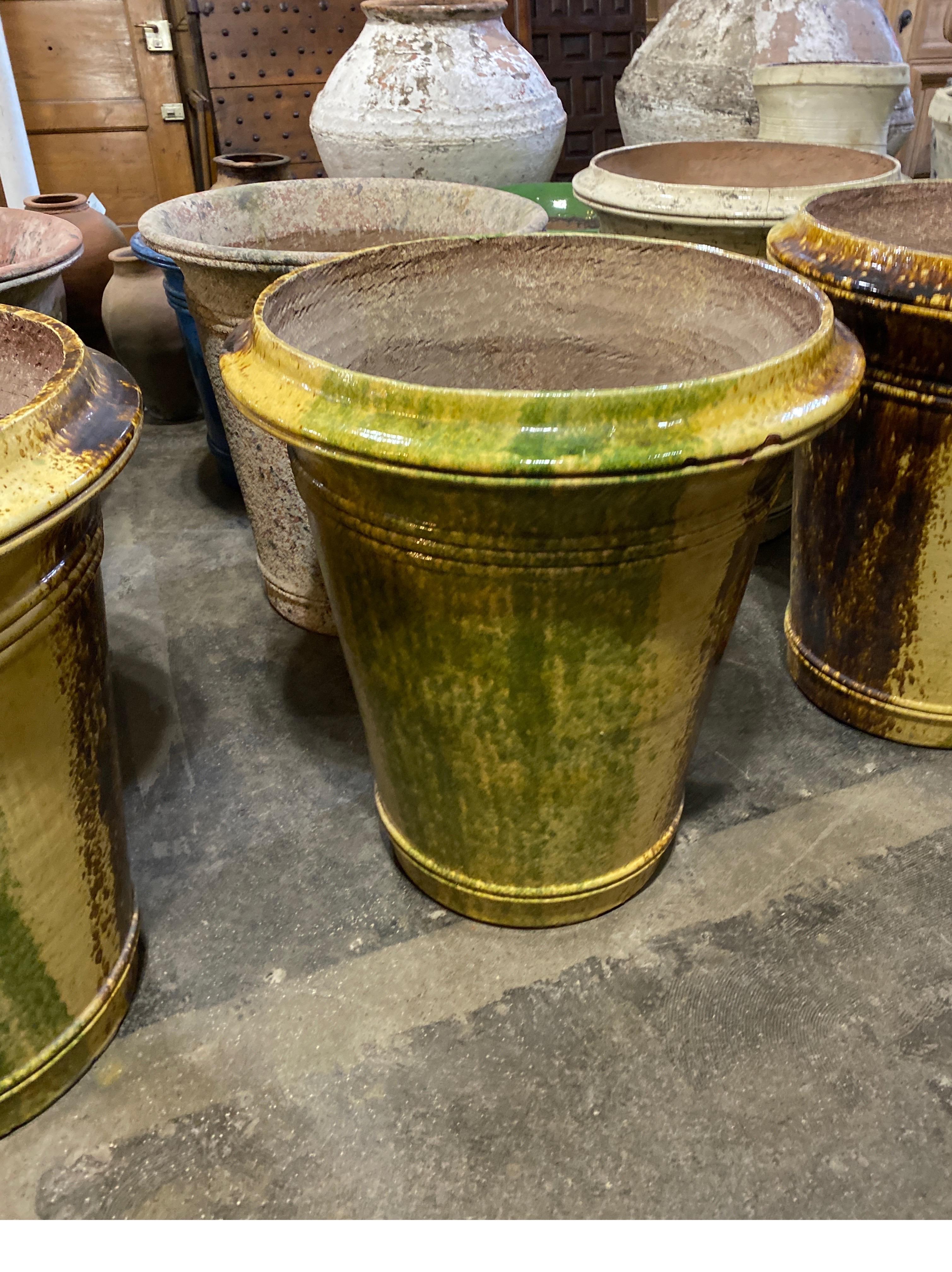 French Glazed Terracotta Urn For Sale