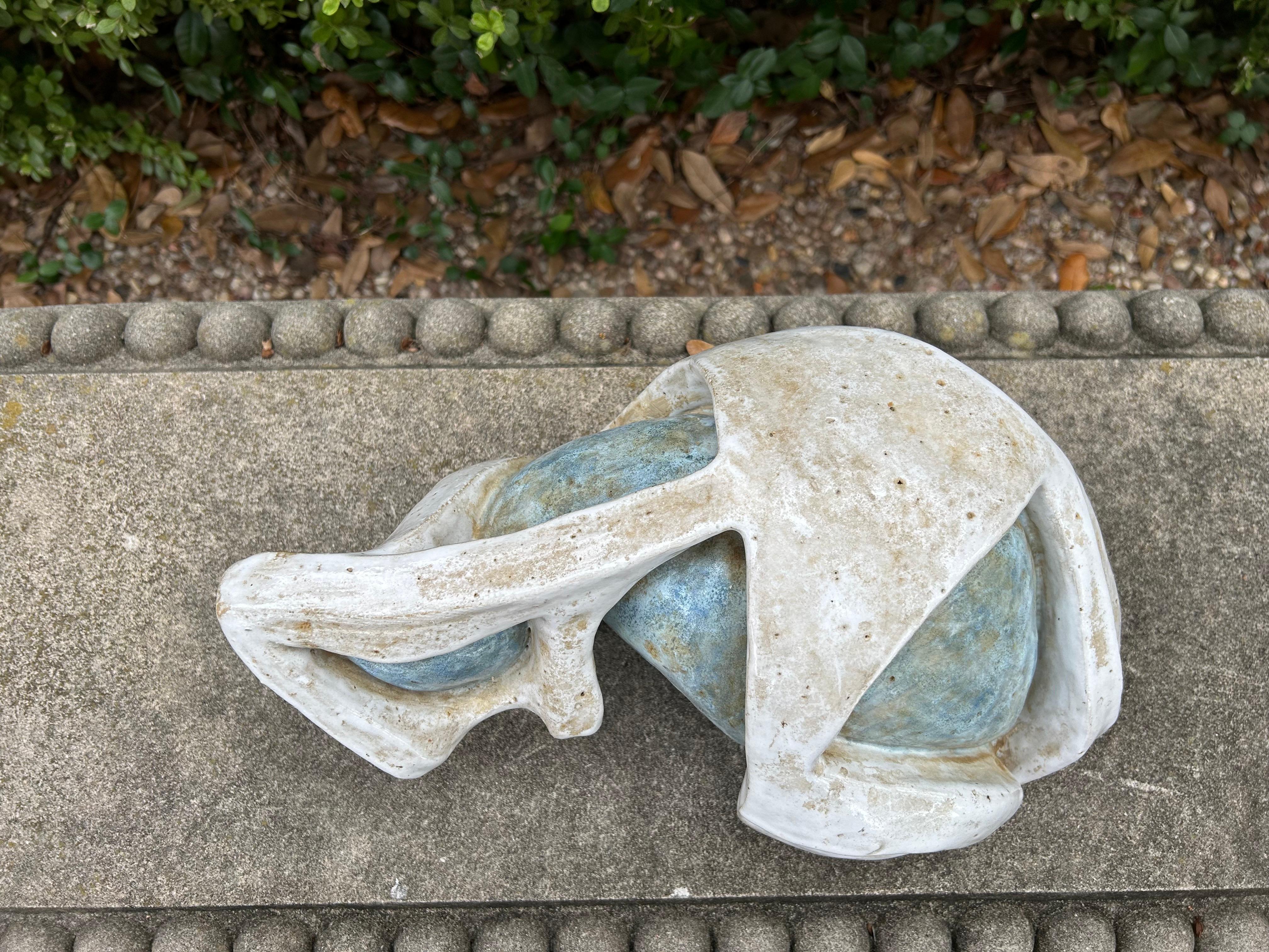 Glazed Terracotta Abstract Sculpture In Good Condition For Sale In Houston, TX