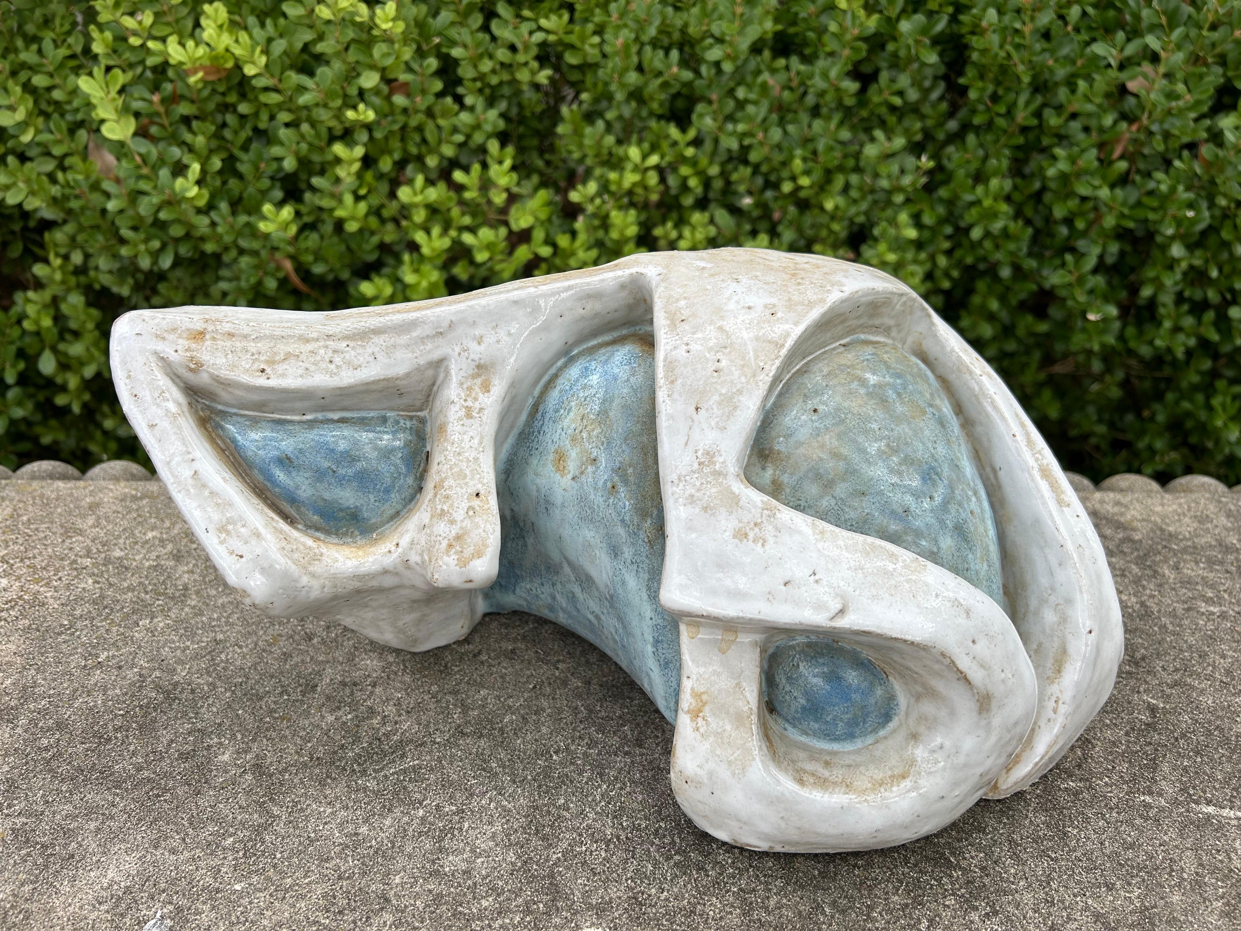 20th Century Glazed Terracotta Abstract Sculpture For Sale