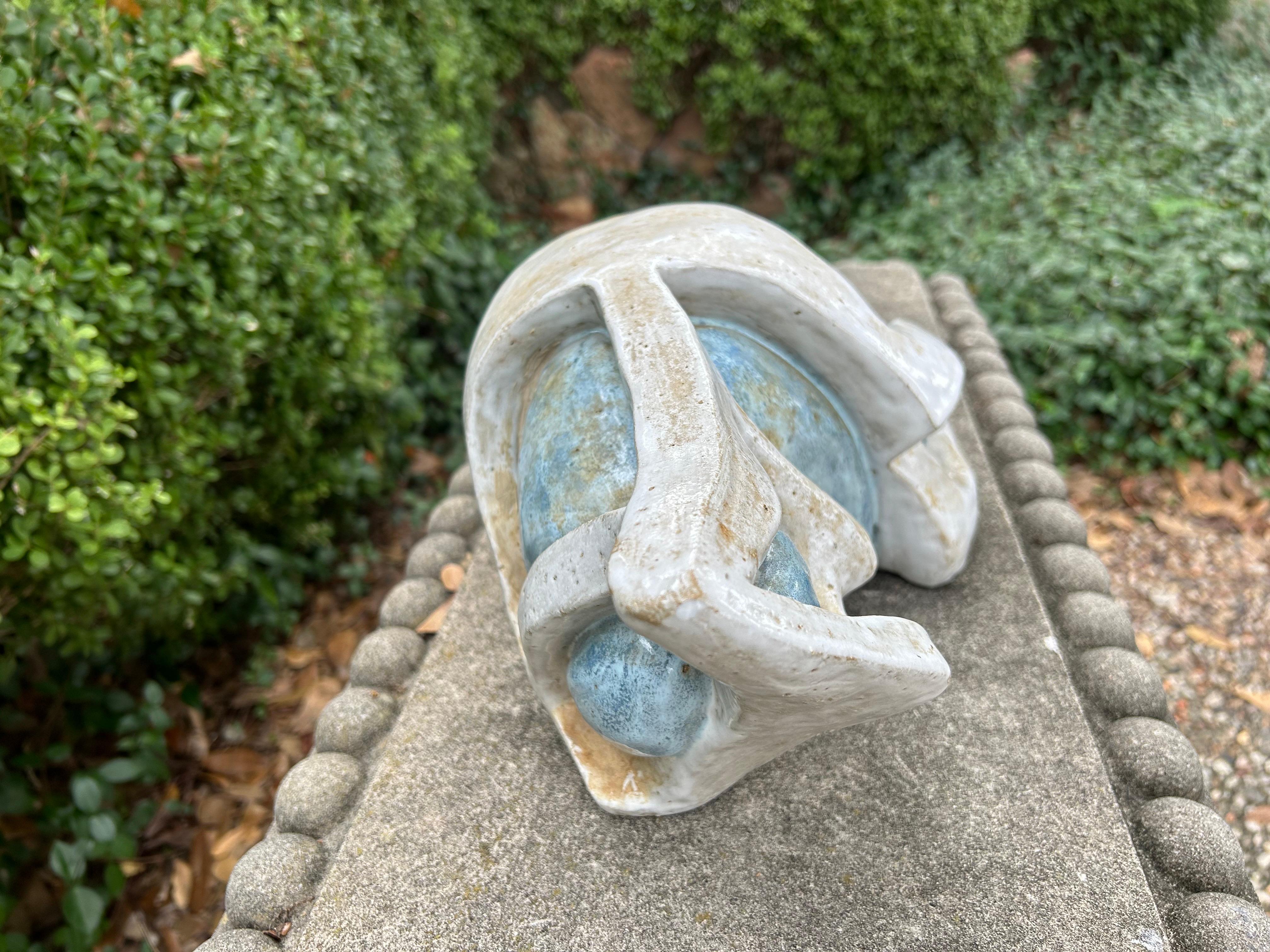 Glazed Terracotta Abstract Sculpture For Sale 1