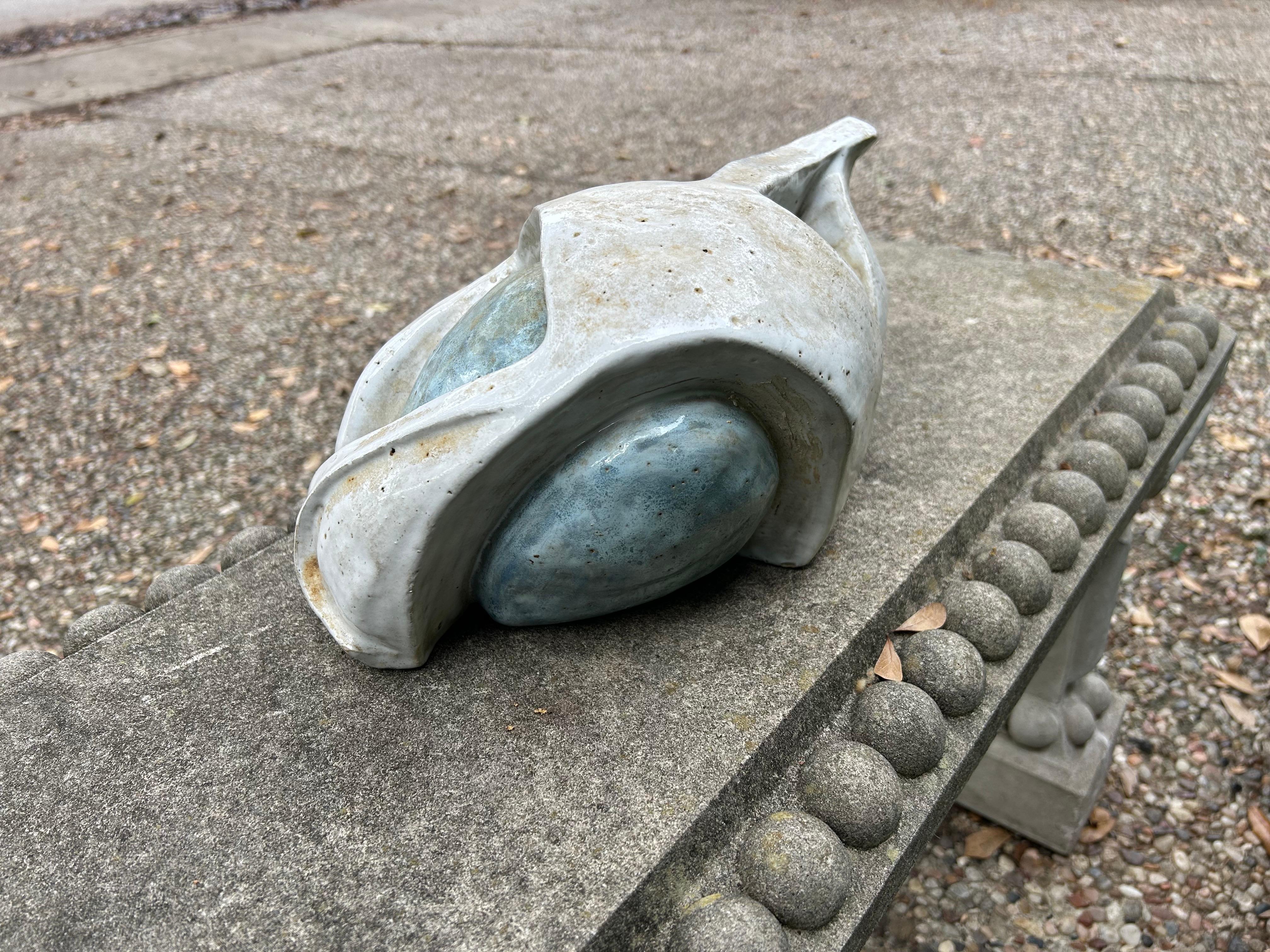 Glazed Terracotta Abstract Sculpture For Sale 2