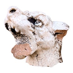 Glazed Terracotta Dog Head