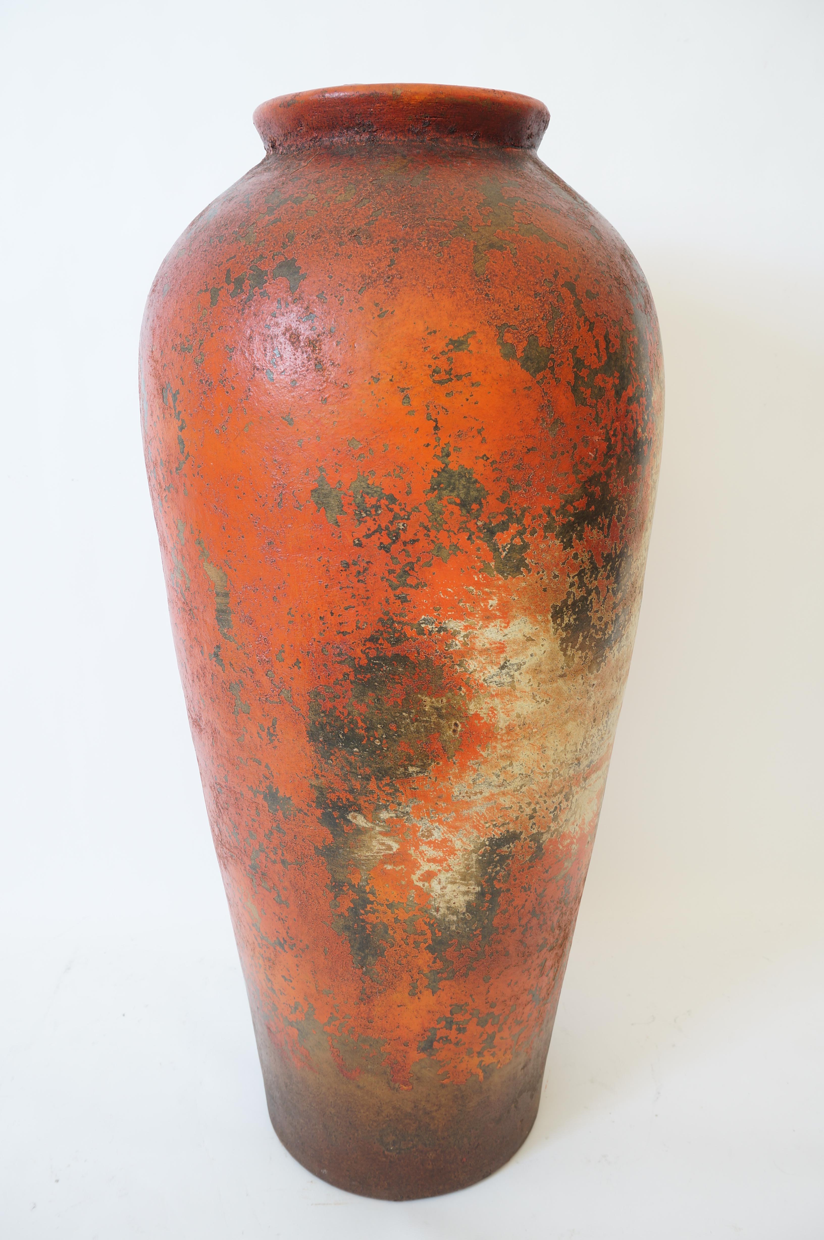 Mid-Century Modern Vase de sol en terre cuite émaillée en vente