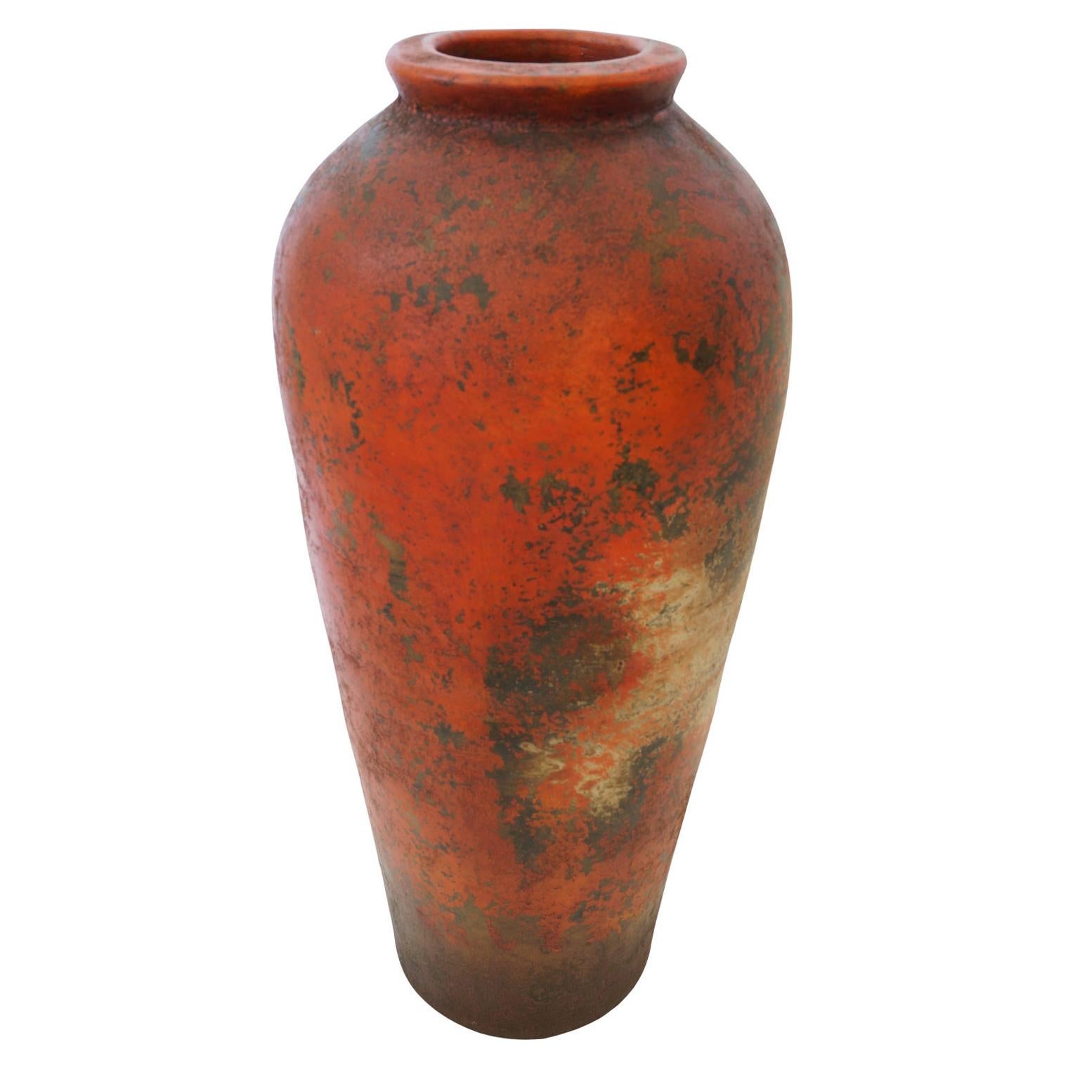 Glazed Terracotta Floor Vase