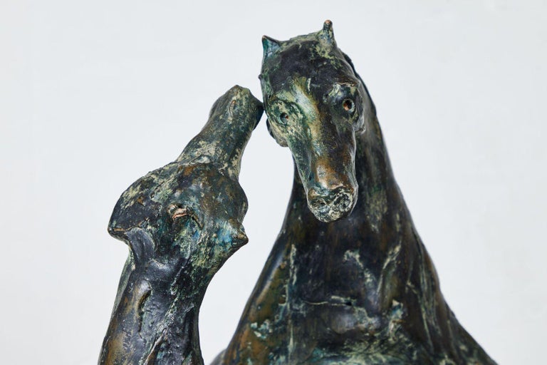 Glazed, Resin Statue of Horses For Sale at 1stDibs