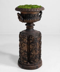 Glazed Terracotta Urn and Plinth, Scotland, circa 1890
