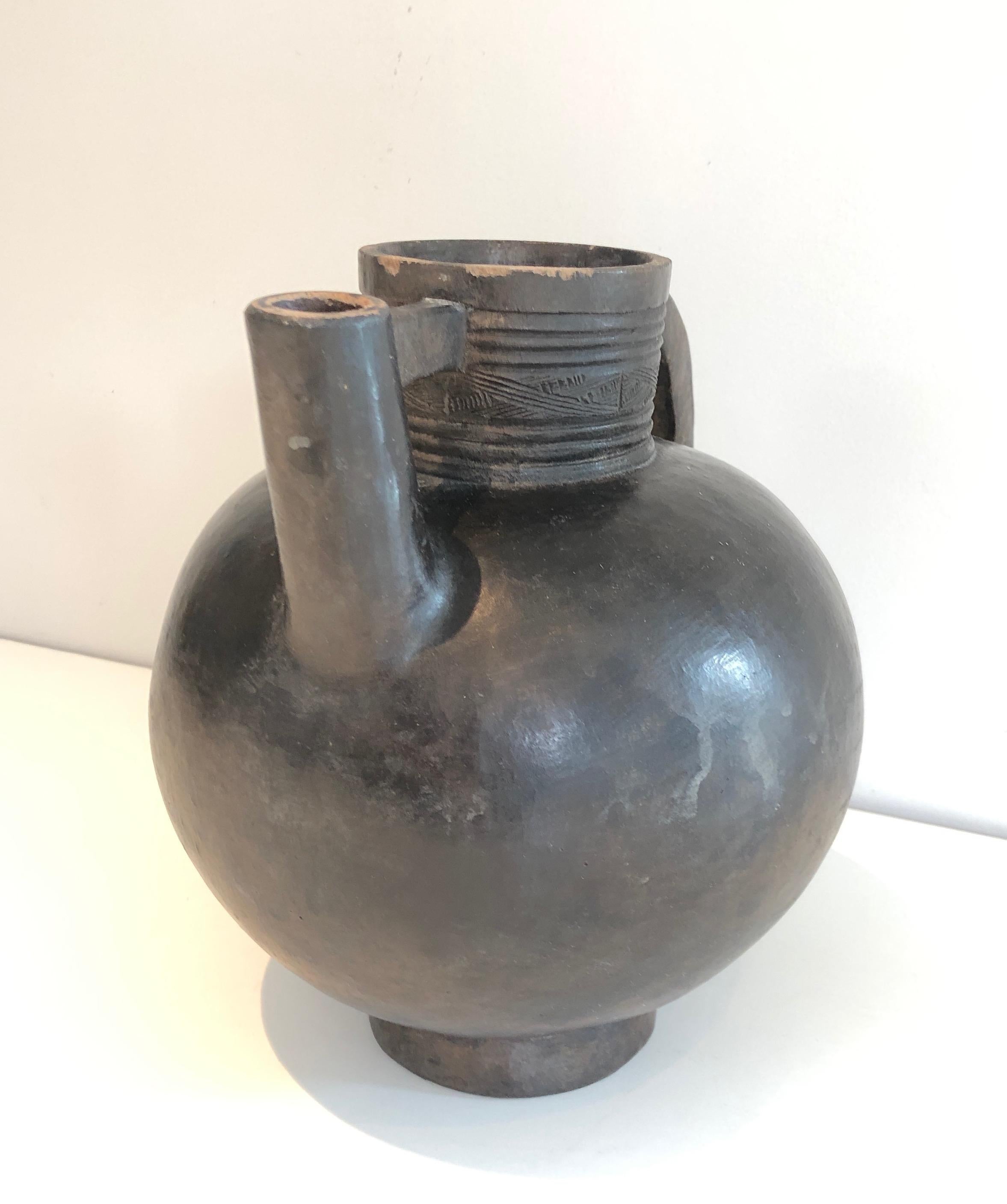 Glazed Terracotta Vase, Circa 1950 For Sale 3