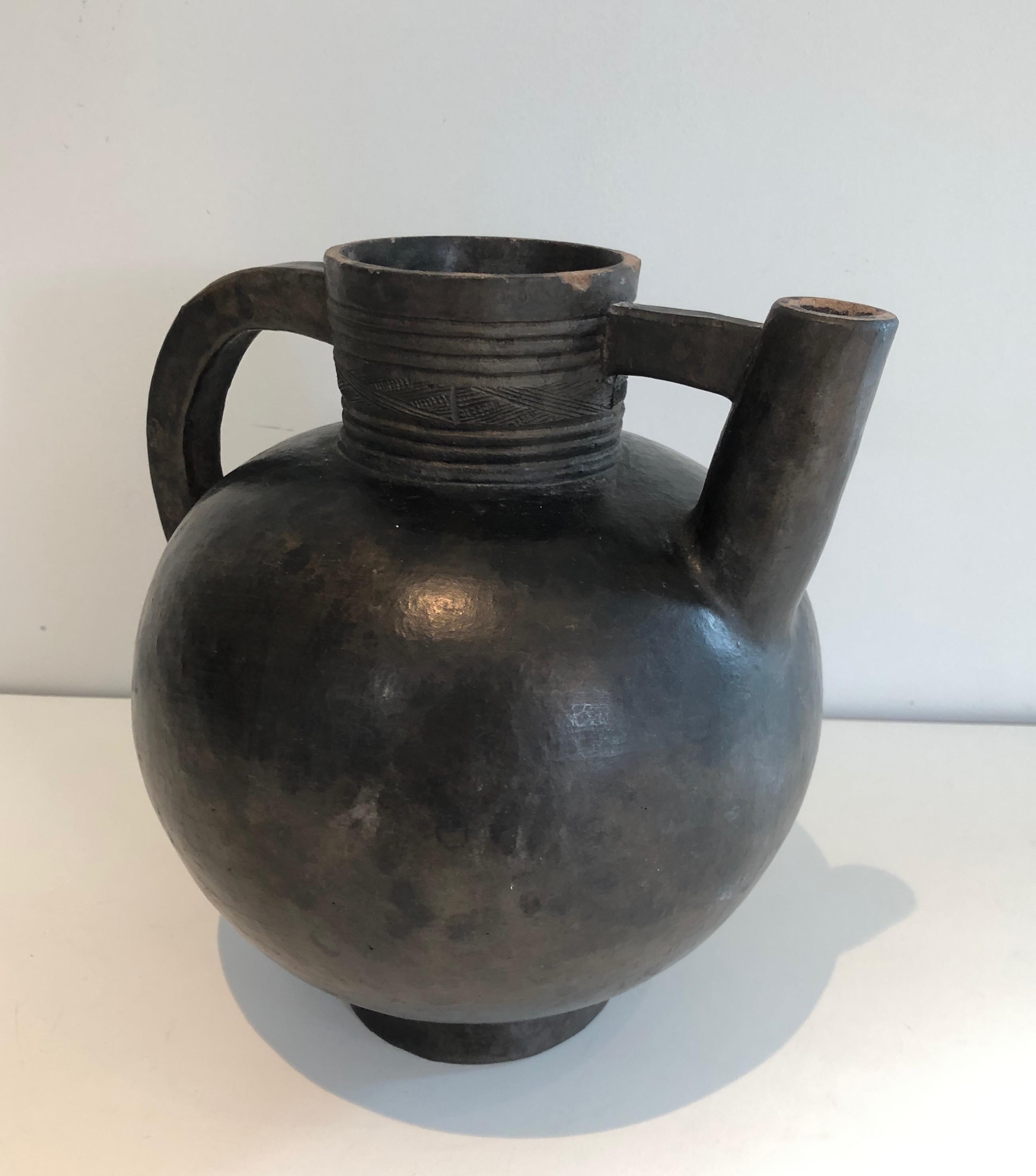 Glazed Terracotta Vase, Circa 1950 For Sale 5