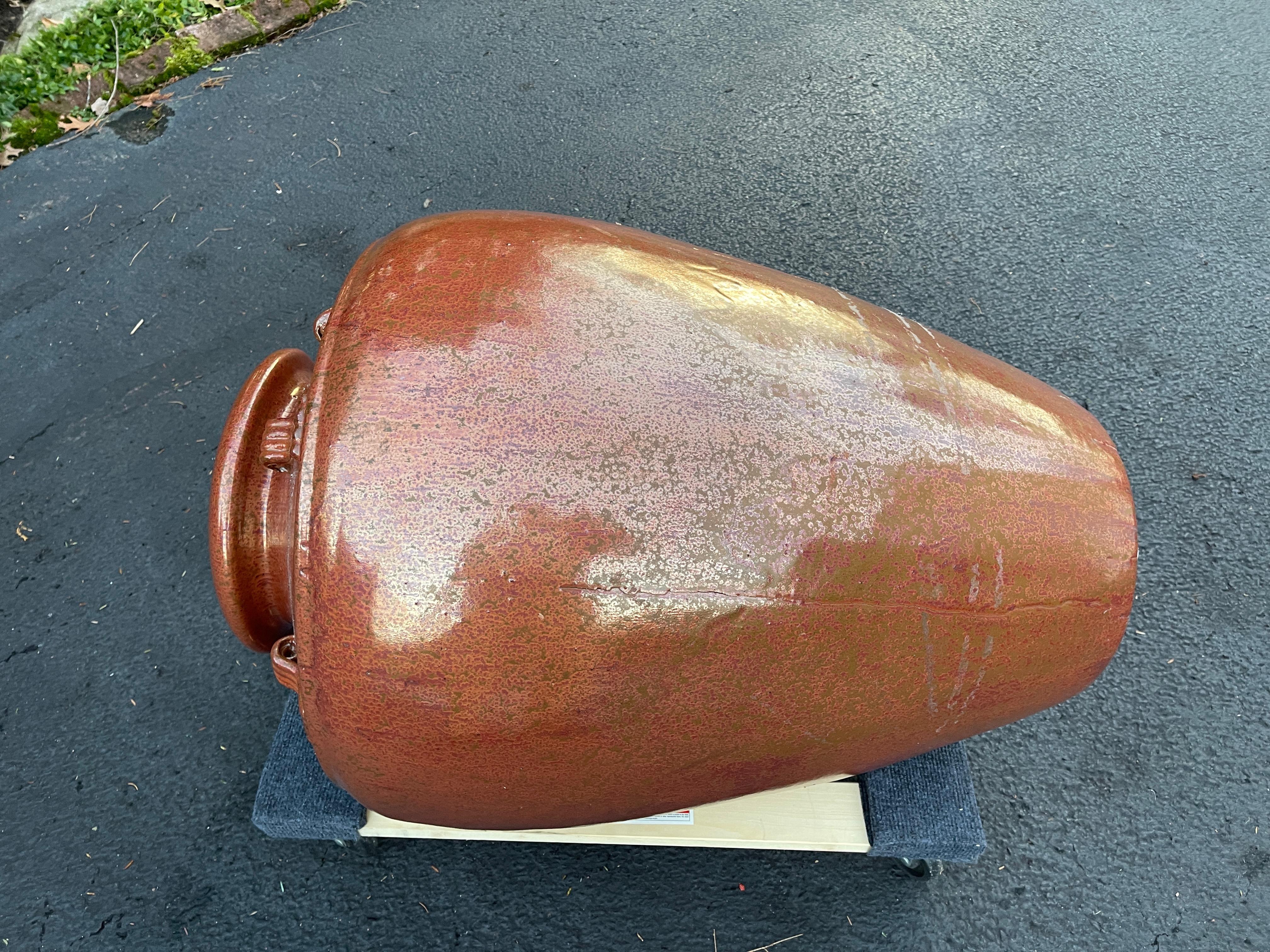Glazed Terracotta Vaso di Olio Extra Large For Sale 7