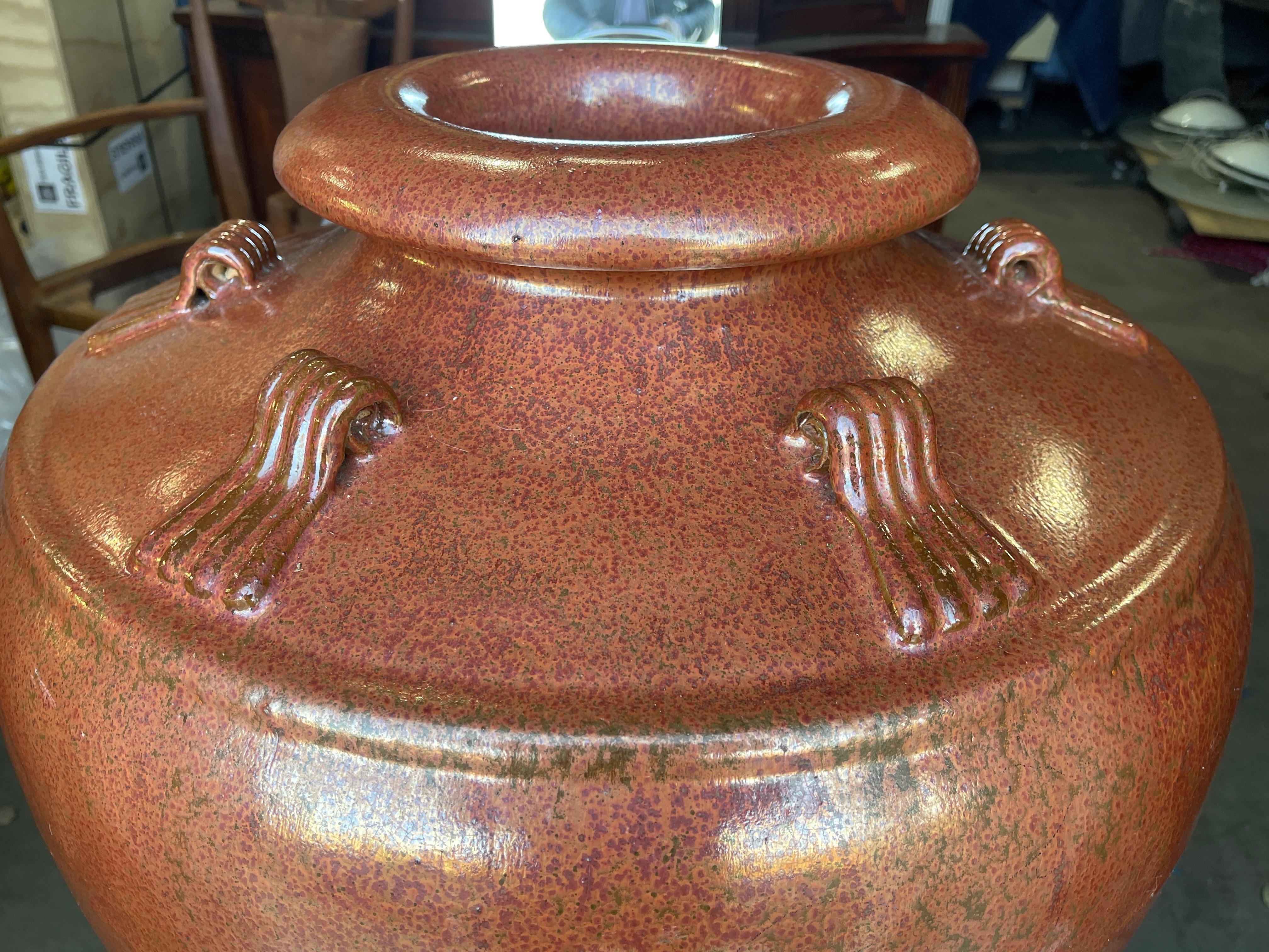 Glazed Terracotta Vaso di Olio Extra Large In Good Condition For Sale In Hanover, MA