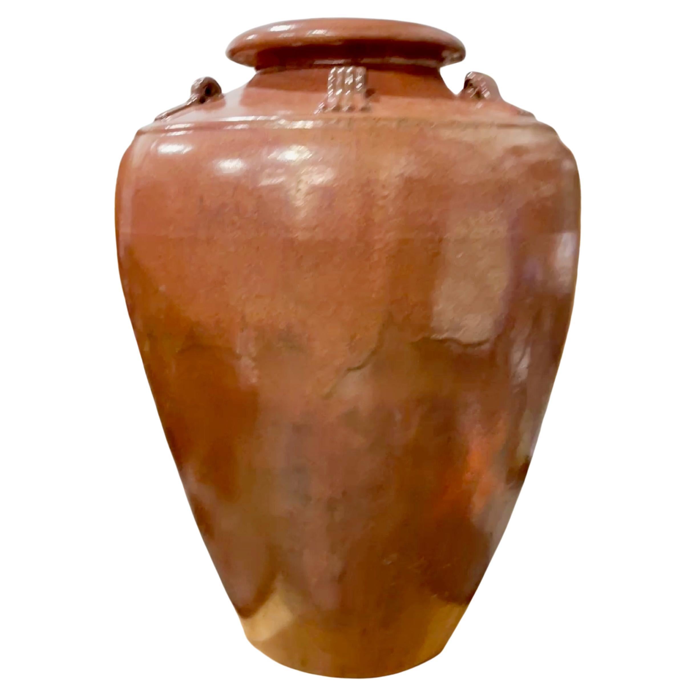 Glazed Terracotta Vaso di Olio Extra Large