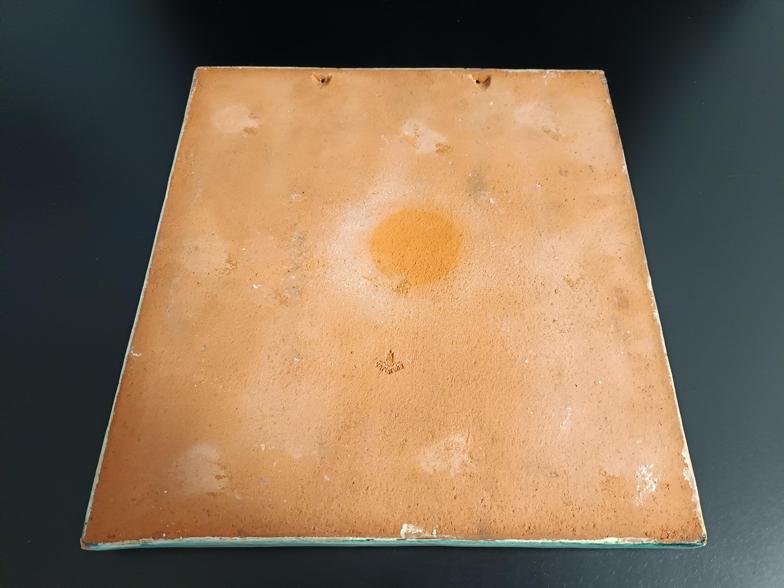 Glazed Terracotta Vessel Tile Panel by Gustav Heinkel for Majolika Karlsruhe For Sale 5
