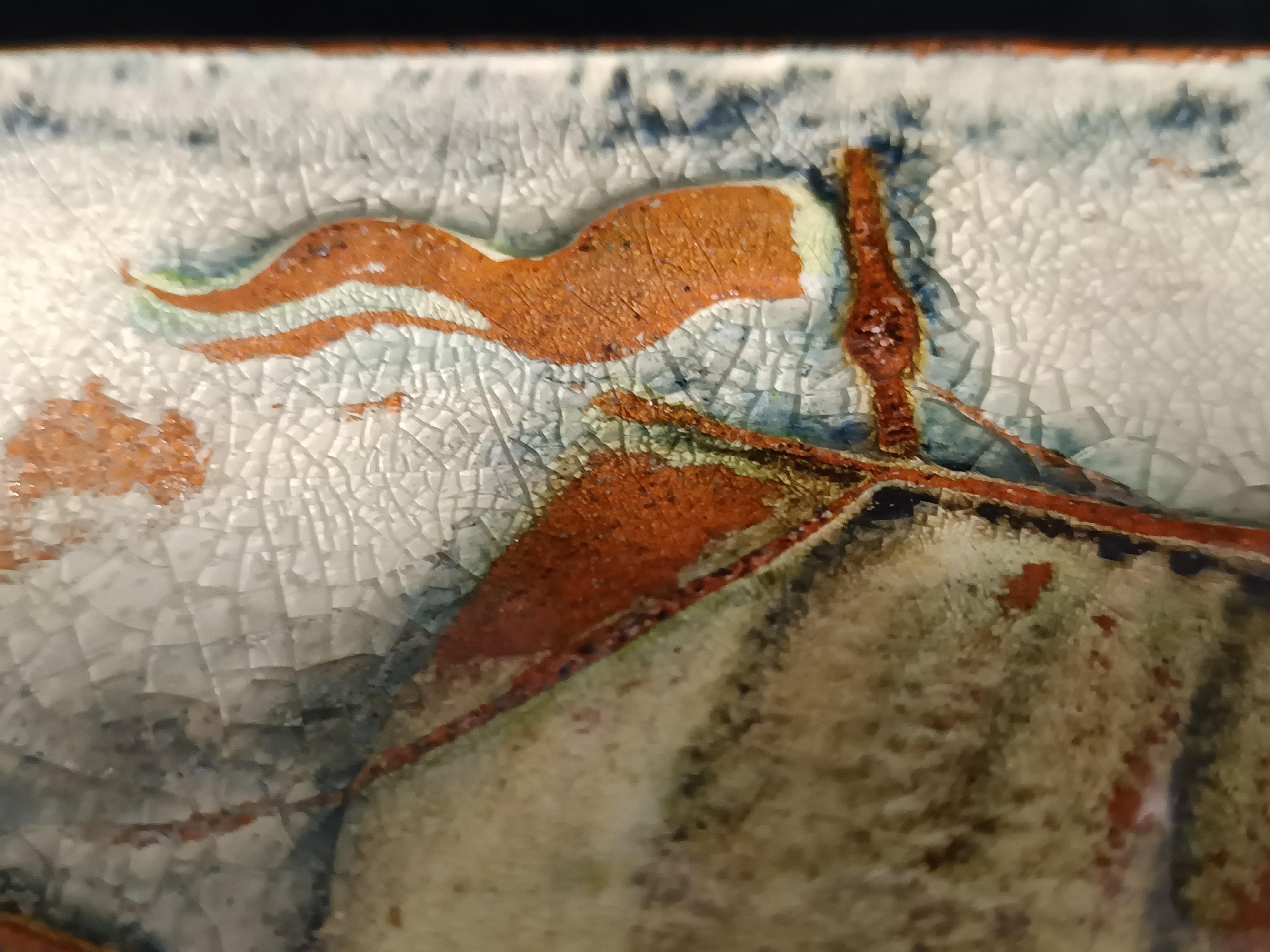 Glazed Terracotta Vessel Tile Panel by Gustav Heinkel for Majolika Karlsruhe In Excellent Condition For Sale In Bresso, Lombardy