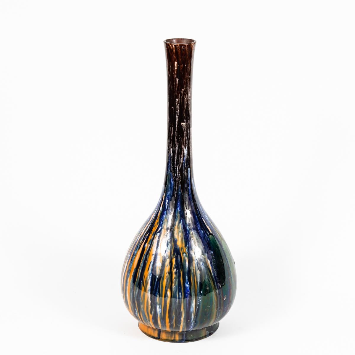 Viktorianische mehrfarbige glasierte Vase im Angebot 4