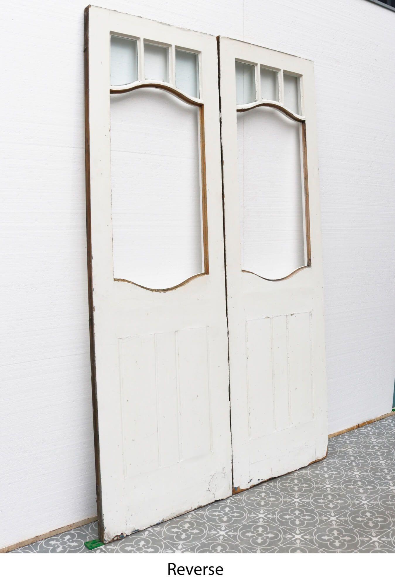 Edwardian Glazed Victorian Internal or External Double Doors For Sale