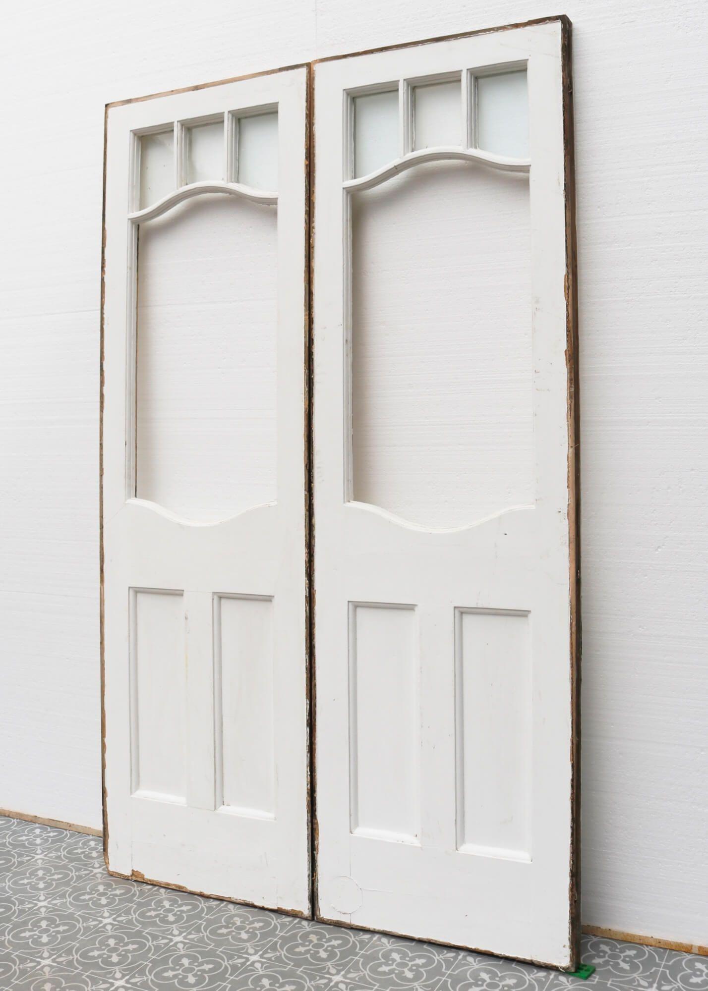 English Glazed Victorian Internal or External Double Doors For Sale