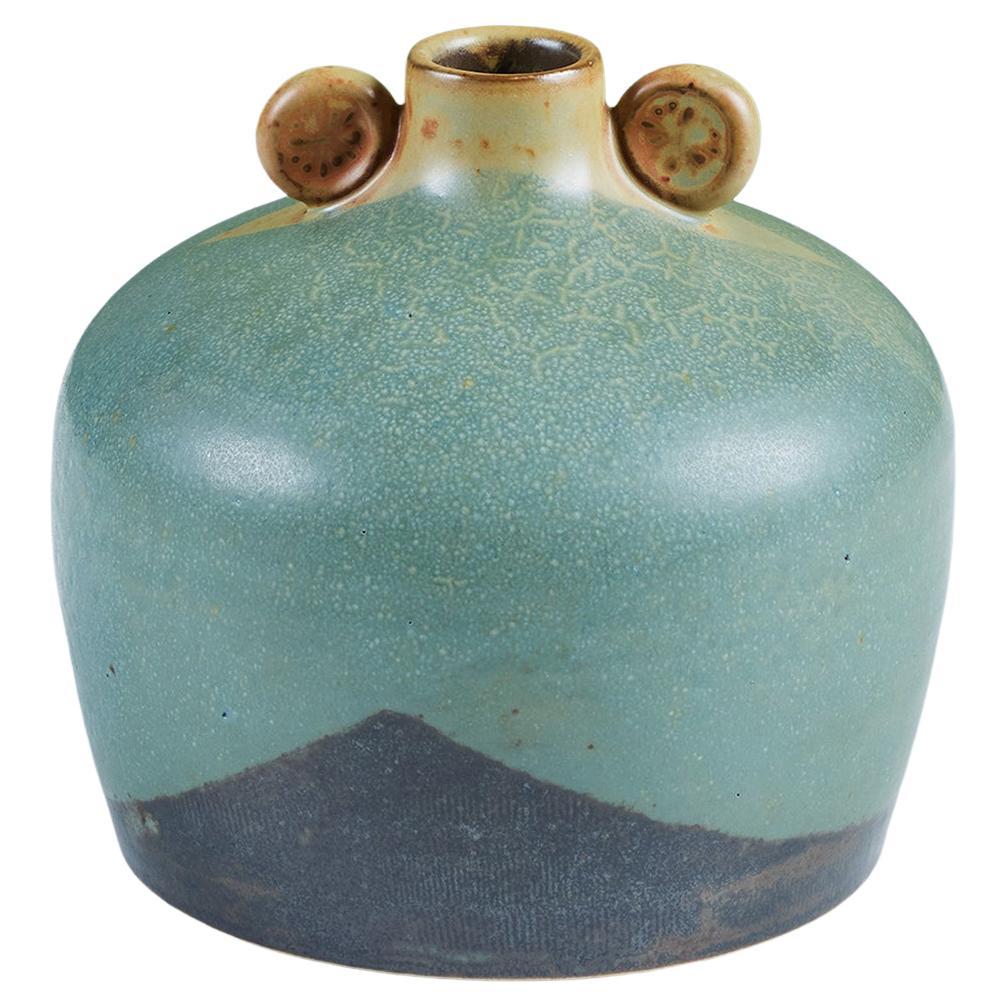 Glazed Weed Pot with Round Handles