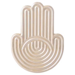 Hamsa Fatima Hand Glazed White High Temperature Ceramic Tray