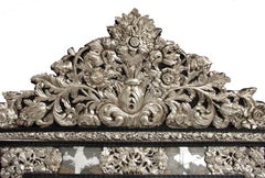 Glazing Beads Regence Style Mirror in Silvered Brass, Late 19th Century