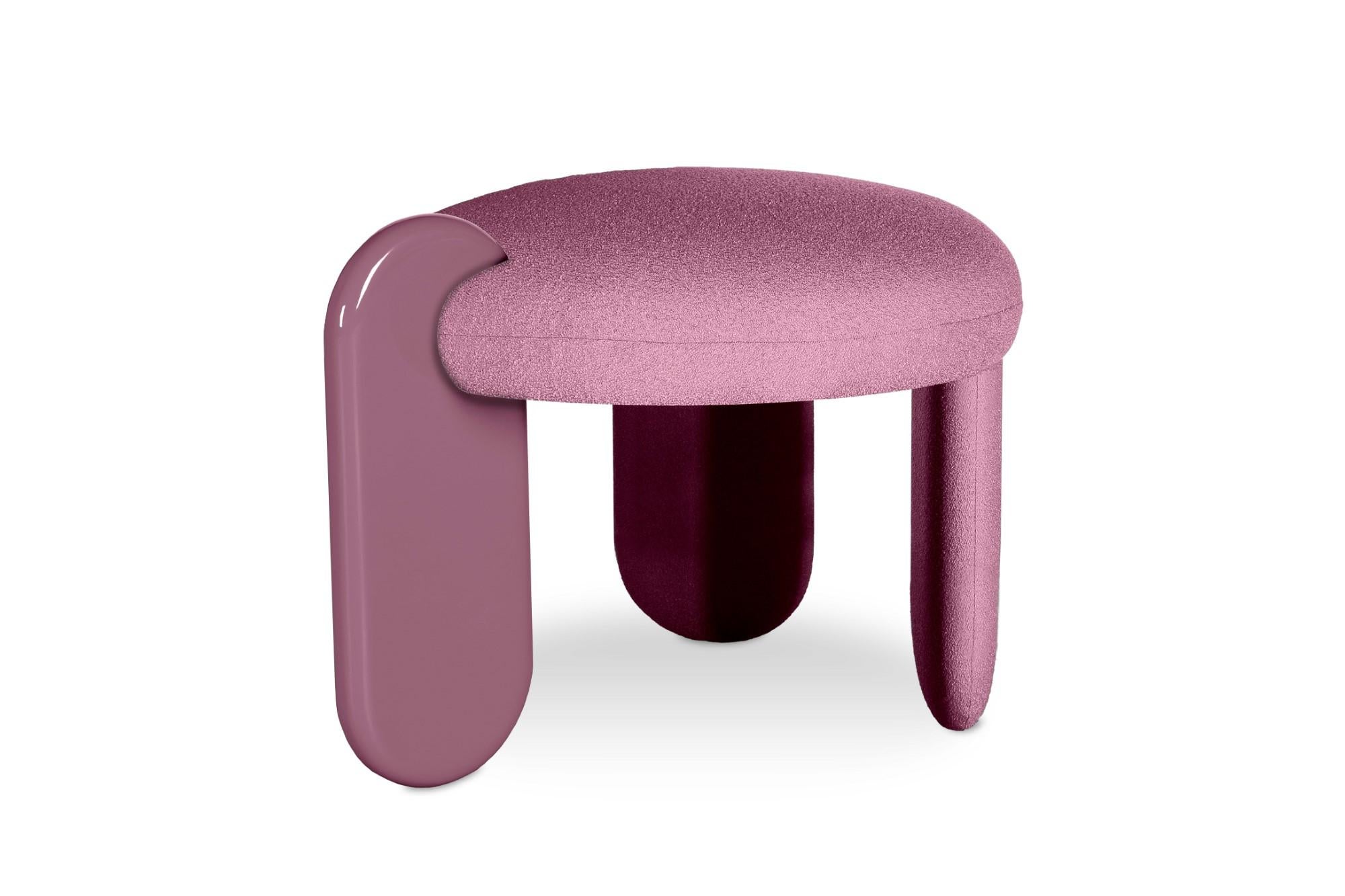 Glazy stool by Royal Stranger
Dimensions: Width 68.5cm, height 50cm, depth 60cm
Materials: Solid wood frame, foam, upholstery.
Tamaris color from the Fabrics Main Collection LAGO.
Also available in other leg colors, Royal Stranger’s fabrics and