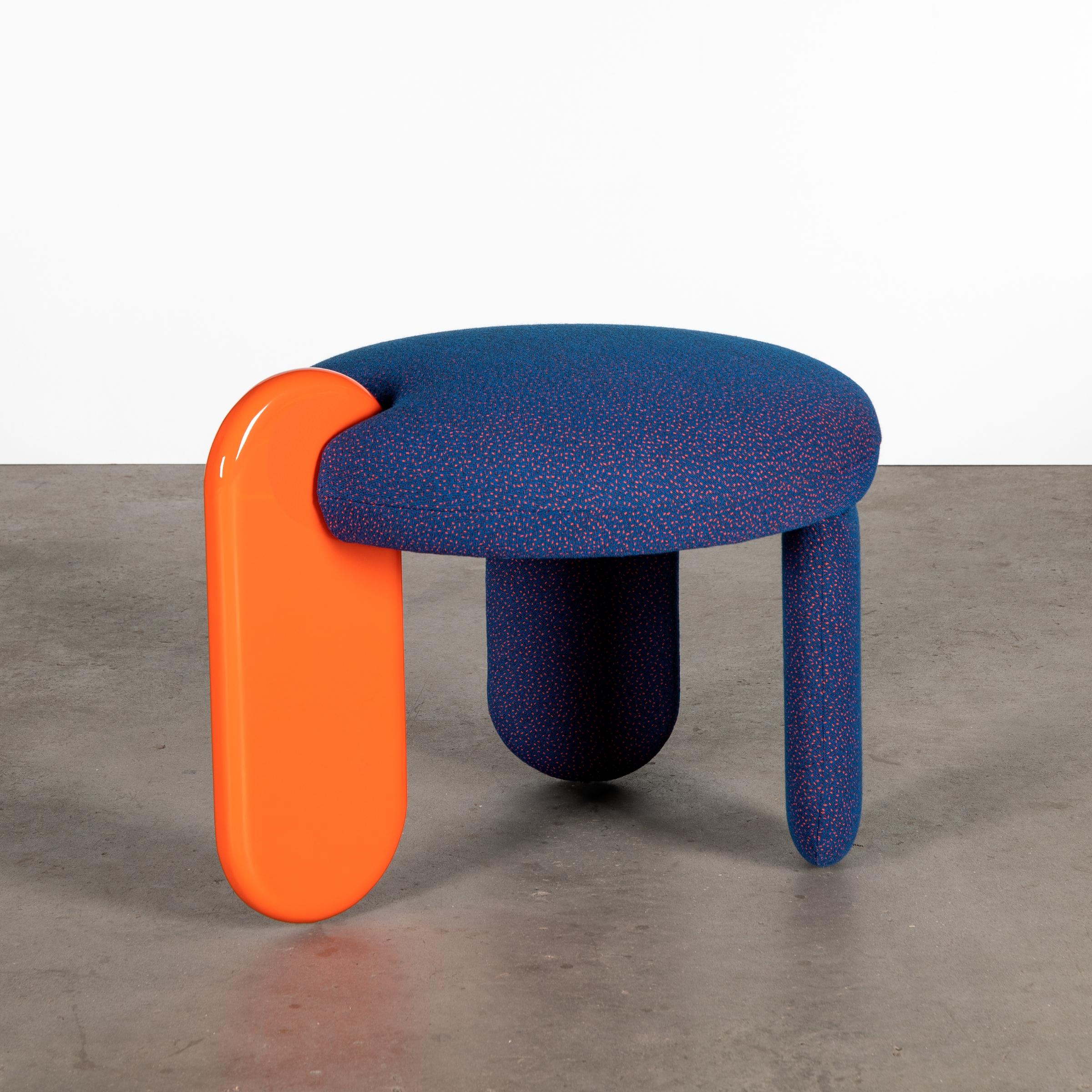 Hand-Crafted Glazy Stool For Sale