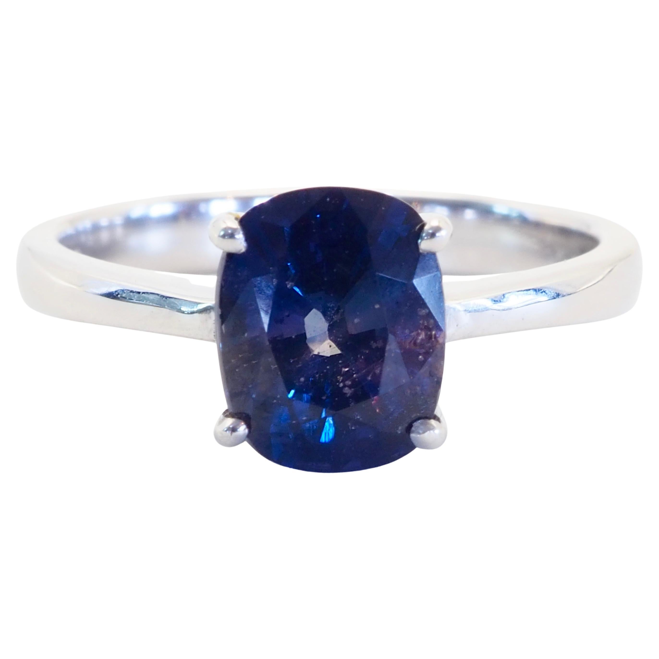 GLC 14K White Gold 2.06ct Unheated Color Change Sapphire Ring/ Size 6.25
